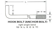 Hook Bolt, right angle bend