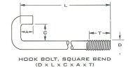 Hook Bolt, Square Bend